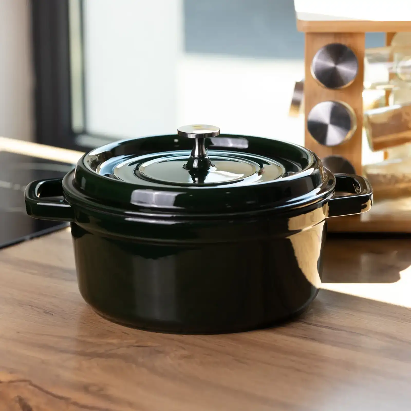 Кокотниця чавунна емальована 4,5 л, малахіт Yiwu HP-FLG-11 green UA