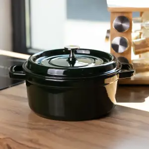Кокотниця чавунна емальована 4,5 л, малахіт Yiwu HP-FLG-11 green UA