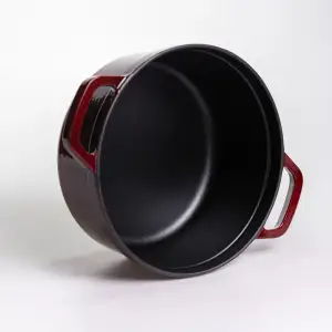 Кокотниця чавунна емальована 4 л, бургунді Yiwu HP-FLG-10 burgundy UA