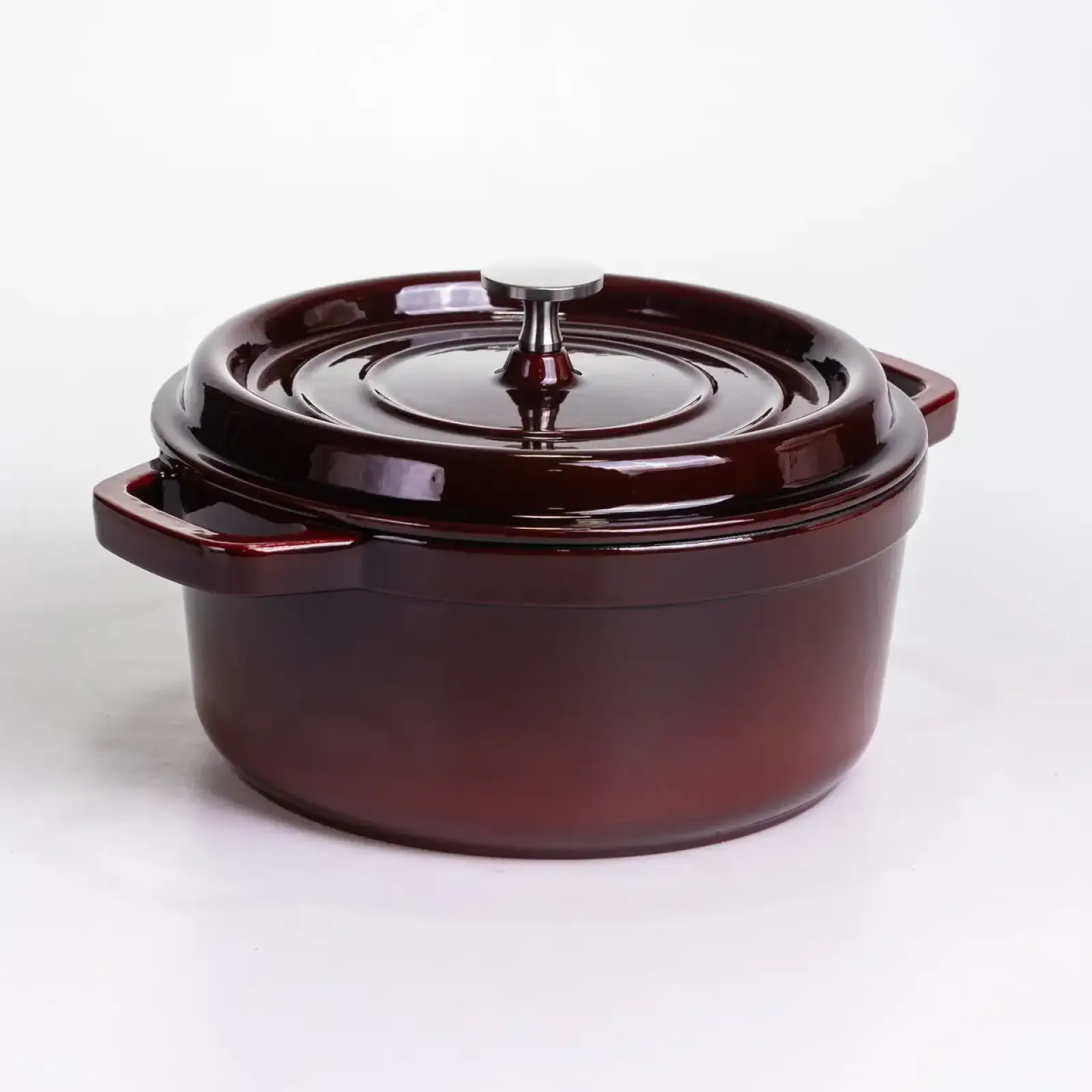 Кокотниця чавунна емальована 4 л, бургунді Yiwu HP-FLG-10 burgundy UA