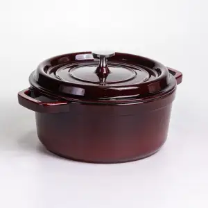 Кокотниця чавунна емальована 4 л, бургунді Yiwu HP-FLG-10 burgundy UA