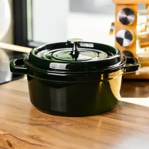 Кокотниця чавунна емальована 4 л, малахіт Yiwu HP-FLG-10 green UA
