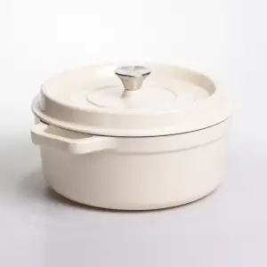 Кокотниця чавунна емальована 5,5 л, бежевий Yiwu HP-FLG-5 WHITE UA