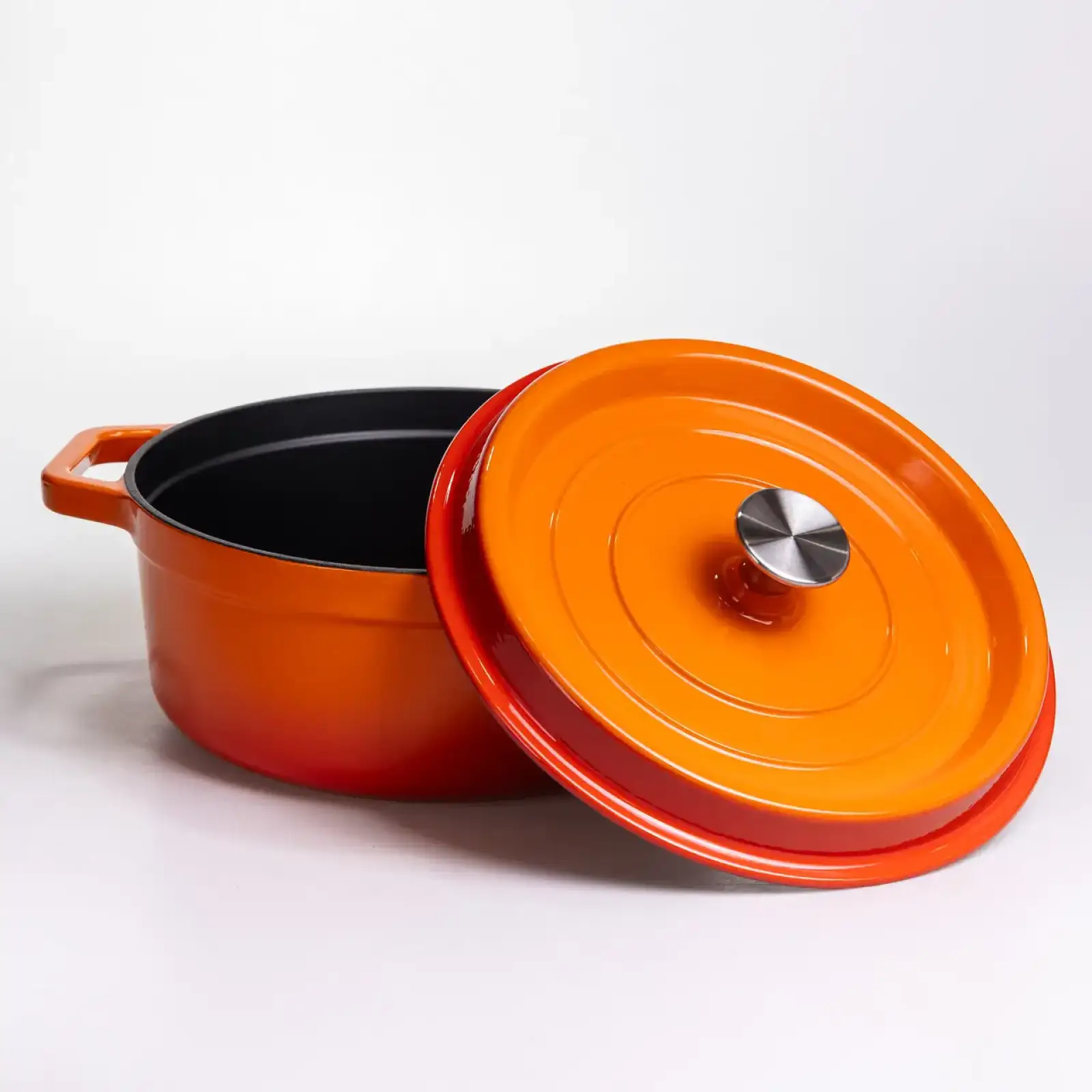 Кокотниця чавунна емальована 5,5 л, помаранчевий Yiwu HP-FLG-5 ORANGE UA
