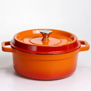 Кокотниця чавунна емальована 5,5 л, помаранчевий Yiwu HP-FLG-5 ORANGE UA