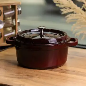 Кокотниця чавунна емальована 6 л, бургунді Yiwu HP-FLG-12 burgundy UA
