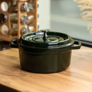 Кокотниця чавунна емальована 6 л, малахіт Yiwu HP-FLG-12 green UA