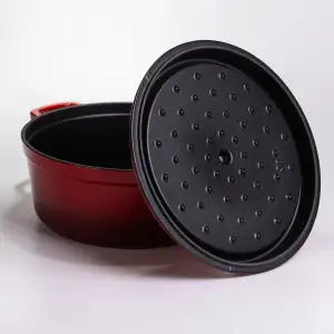 Кокотниця чавунна емальована 6 л, червоний Yiwu HP-FLG-6 RED UA