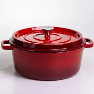 Кокотниця чавунна емальована 6 л, червоний Yiwu HP-FLG-6 RED UA