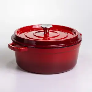 Кокотниця чавунна емальована 6 л, червоний Yiwu HP-FLG-6 RED UA