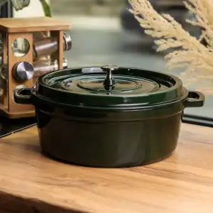Кокотниця чавунна емальована 6.5 л, малахіт Yiwu HP-FLG-13 green UA