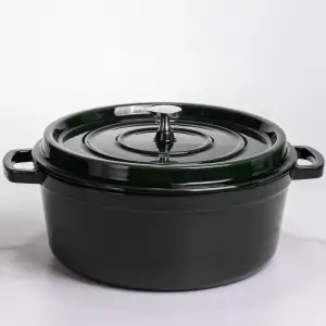 Кокотниця чавунна емальована 6.5 л, малахіт Yiwu HP-FLG-13 green UA