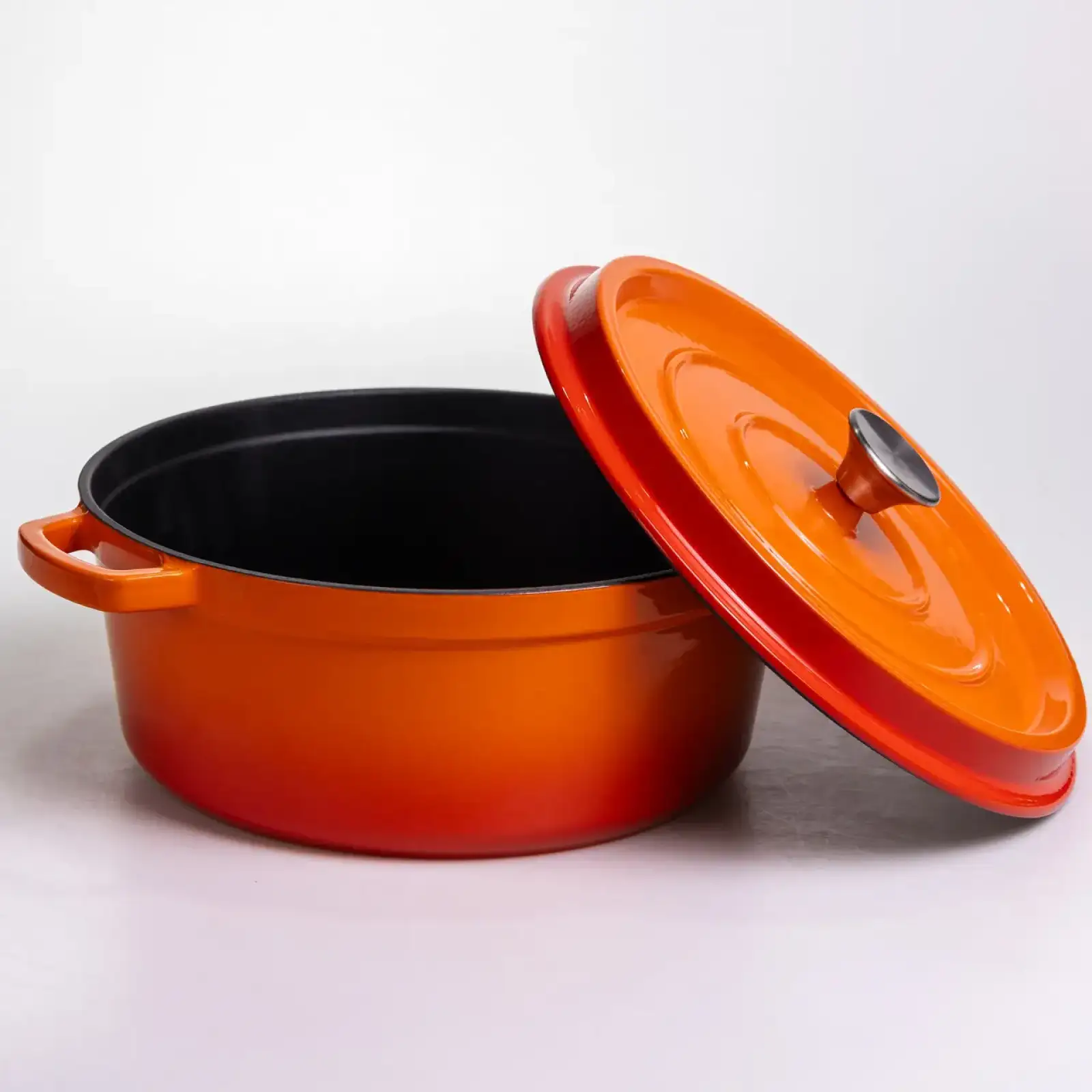 Кокотниця чавунна емальована 6 л, помаранчевий Yiwu HP-FLG-6 ORANGE UA