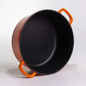 Кокотниця чавунна емальована 6 л, помаранчевий Yiwu HP-FLG-6 ORANGE UA