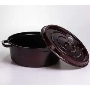 Кокотниця чавунна емальована 7,5 л, бургунді Yiwu HP-FLG-14 burgundy UA