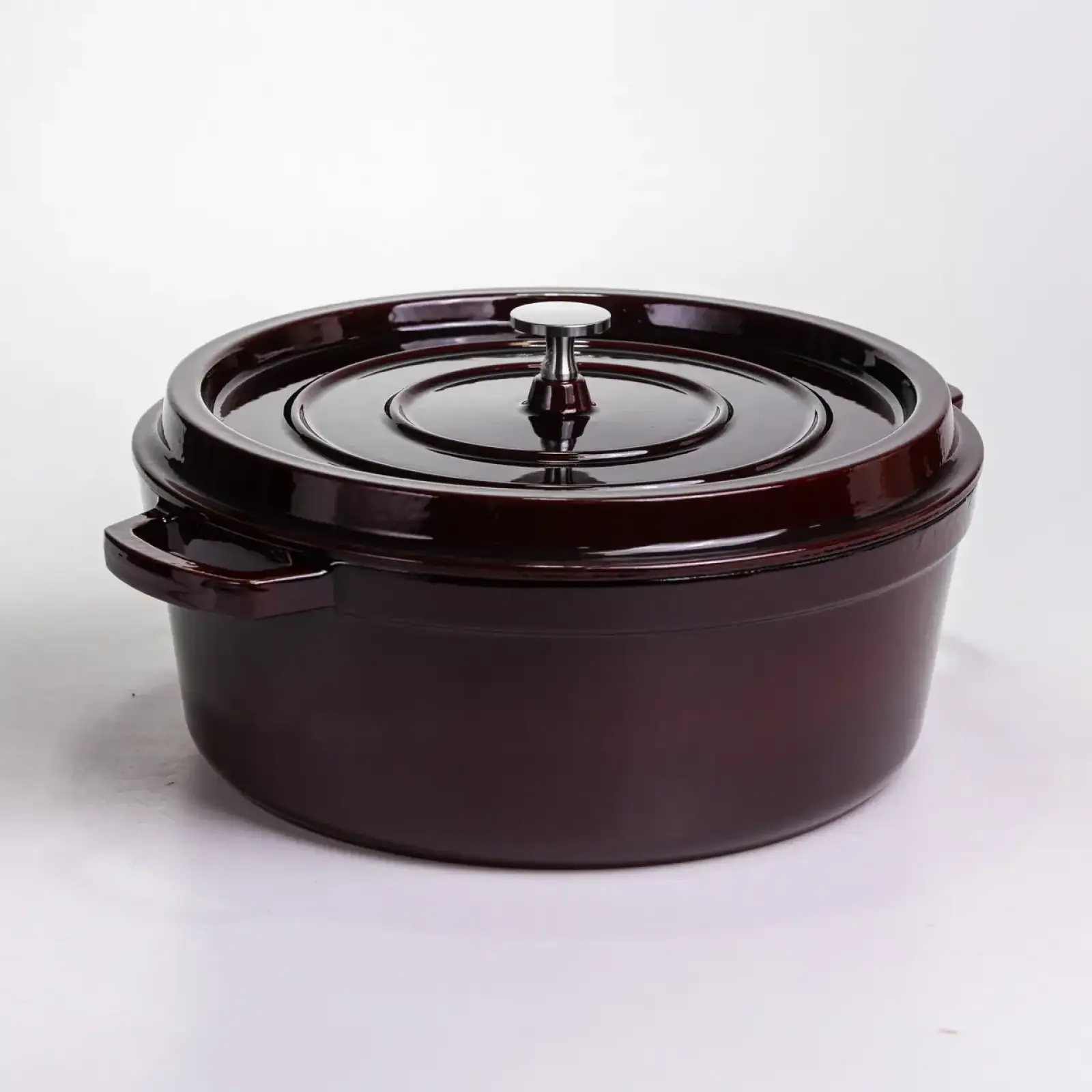 Кокотниця чавунна емальована 7,5 л, бургунді Yiwu HP-FLG-14 burgundy UA
