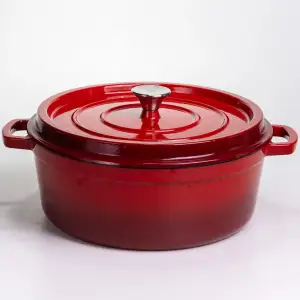 Кокотниця чавунна емальована 7,5 л, червоний Yiwu HP-FLG-7 RED UA