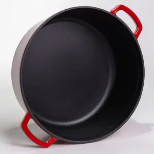Кокотниця чавунна емальована 7,5 л, червоний Yiwu HP-FLG-7 RED UA