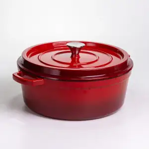 Кокотниця чавунна емальована 7,5 л, червоний Yiwu HP-FLG-7 RED UA