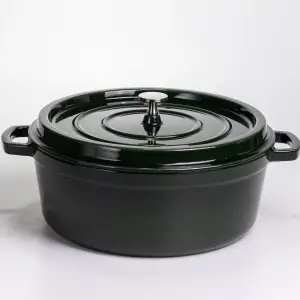 Кокотниця чавунна емальована 7,5 л, малахіт Yiwu HP-FLG-14 green UA