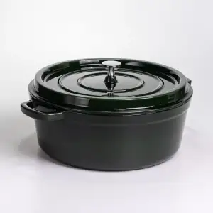 Кокотниця чавунна емальована 7,5 л, малахіт Yiwu HP-FLG-14 green UA