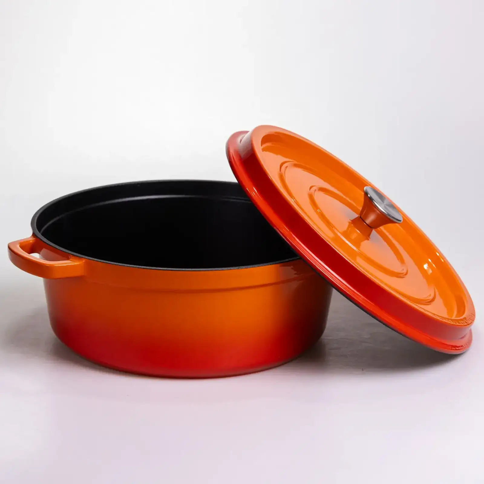 Кокотниця чавунна емальована 7,5 л, помаранчевий Yiwu HP-FLG-7 ORANGE UA
