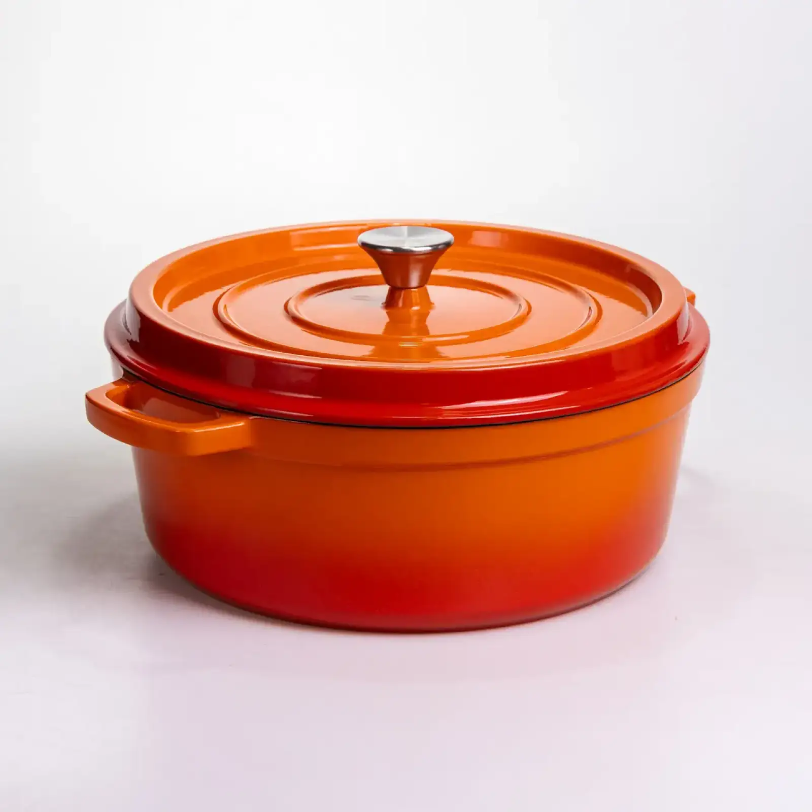 Кокотниця чавунна емальована 7,5 л, помаранчевий Yiwu HP-FLG-7 ORANGE UA