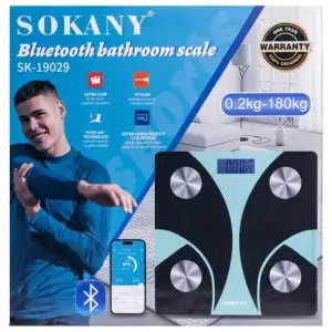 Смарт ваги електронні Sokany 26х26 см до 180 кг з Bluetooth Чорний SK-19029B UA
