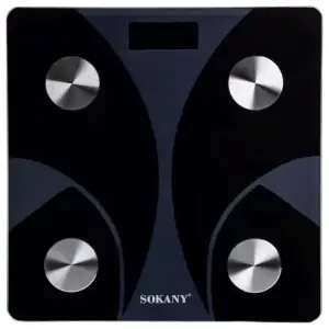 Смарт ваги електронні Sokany 26х26 см до 180 кг з Bluetooth Чорний SK-19029B UA