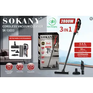 Пылесос аккумуляторный Sokany вертикальный со сьемной ручкой 2800 Вт SK-13033 UA