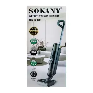 Вертикальный пылесос моющий 175 Вт Sokany аккумуляторный для сухой и влажной уборки SK-13039 UA