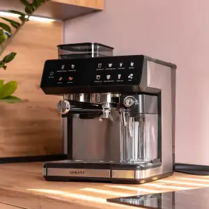 Кофеварка рожковая 4в1с кофемолкой 1800 Вт резервуар 2.6 л Sokany SK-04032 UA