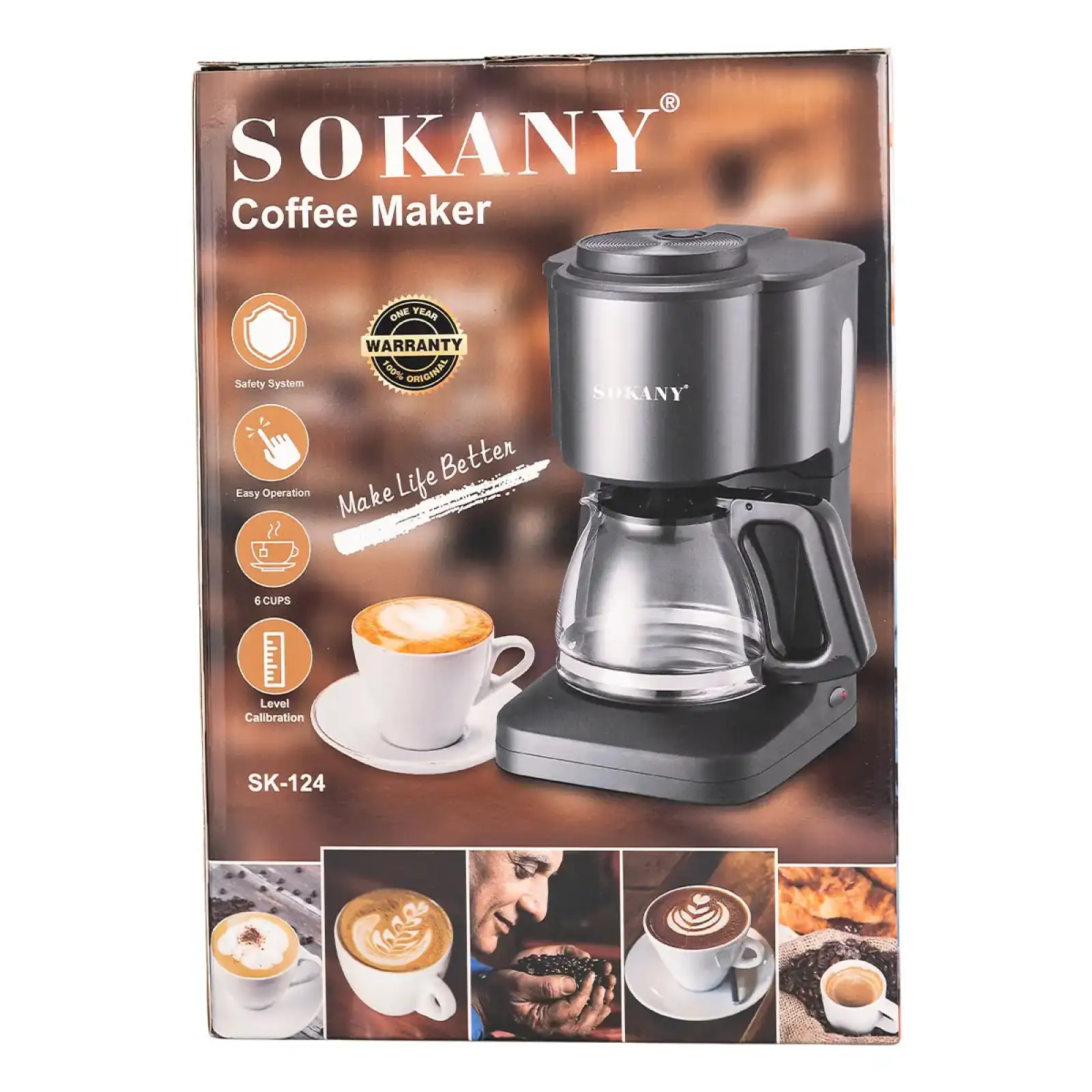 Кофеварка капельная Sokany с подогревом кофейника 600 мл SK-124 UA