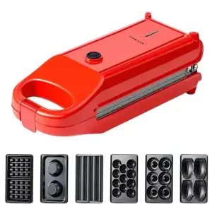 Мультипекар 6 в 1 Sokany SK-BBQ-836 700 Вт антипригарне покриття Червоний UA