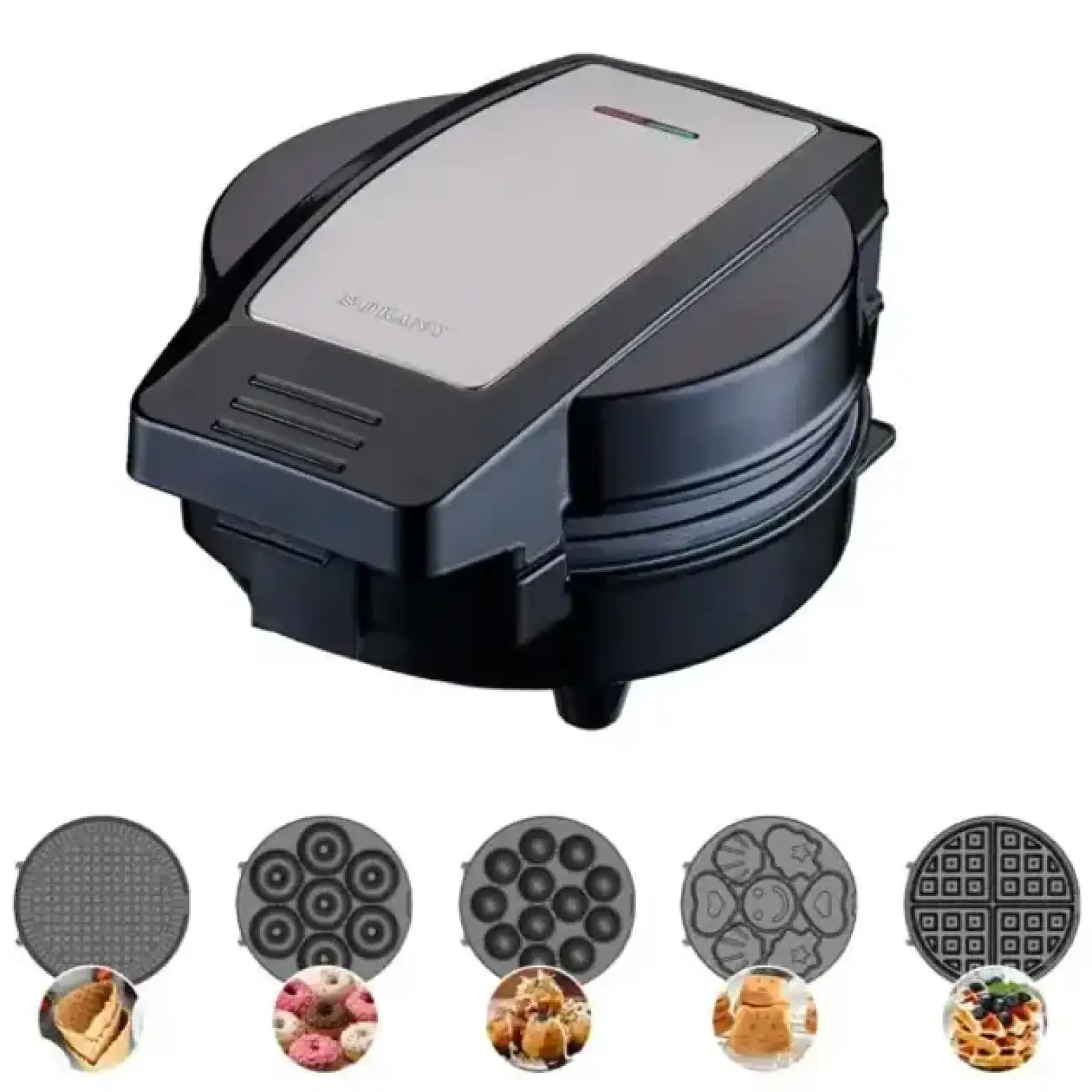 Мультипекарь Sokany SK-08105 5 в 1 600 Вт с антипригарными панелями: для вафель, коржей, пончиков, орешков, фигурного печенья Yiwu UA
