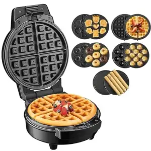 Мультипекарь Sokany SK-08105 5 в 1 600 Вт с антипригарными панелями: для вафель, коржей, пончиков, орешков, фигурного печенья Yiwu UA