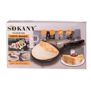 Сковорода для млинців електрична з антипригарним покриттям діаметр 20 см Sokany 650 Вт SK5208 UA