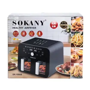 Мультипечь SOKANY на 10 литров, два отделения 2400 Вт черная SK10008 UA