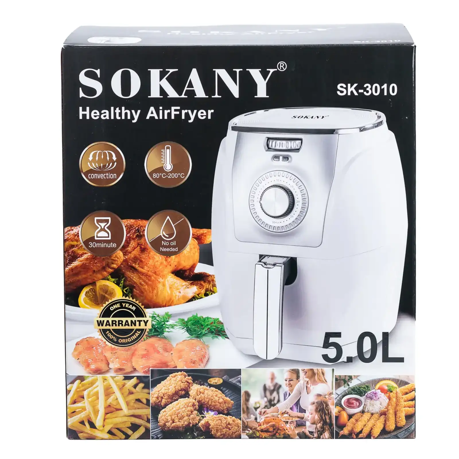 Мультипечь Sokany на 5 литров, 1500 Вт белая SK-3010 (SK3010) UA