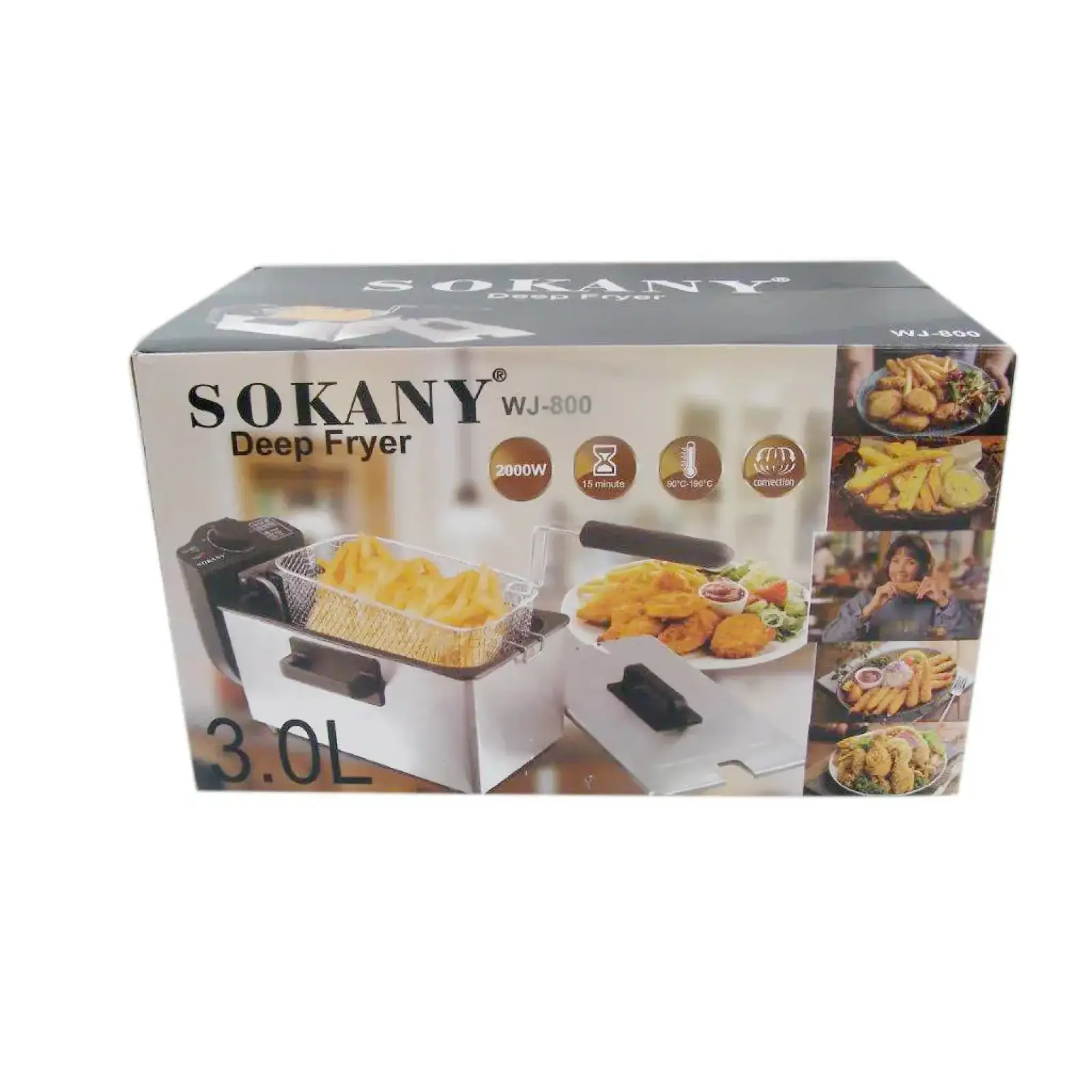 Фритюрница профессиональная Sokany WJ800 на 3.5 литра, 2000 Вт UA