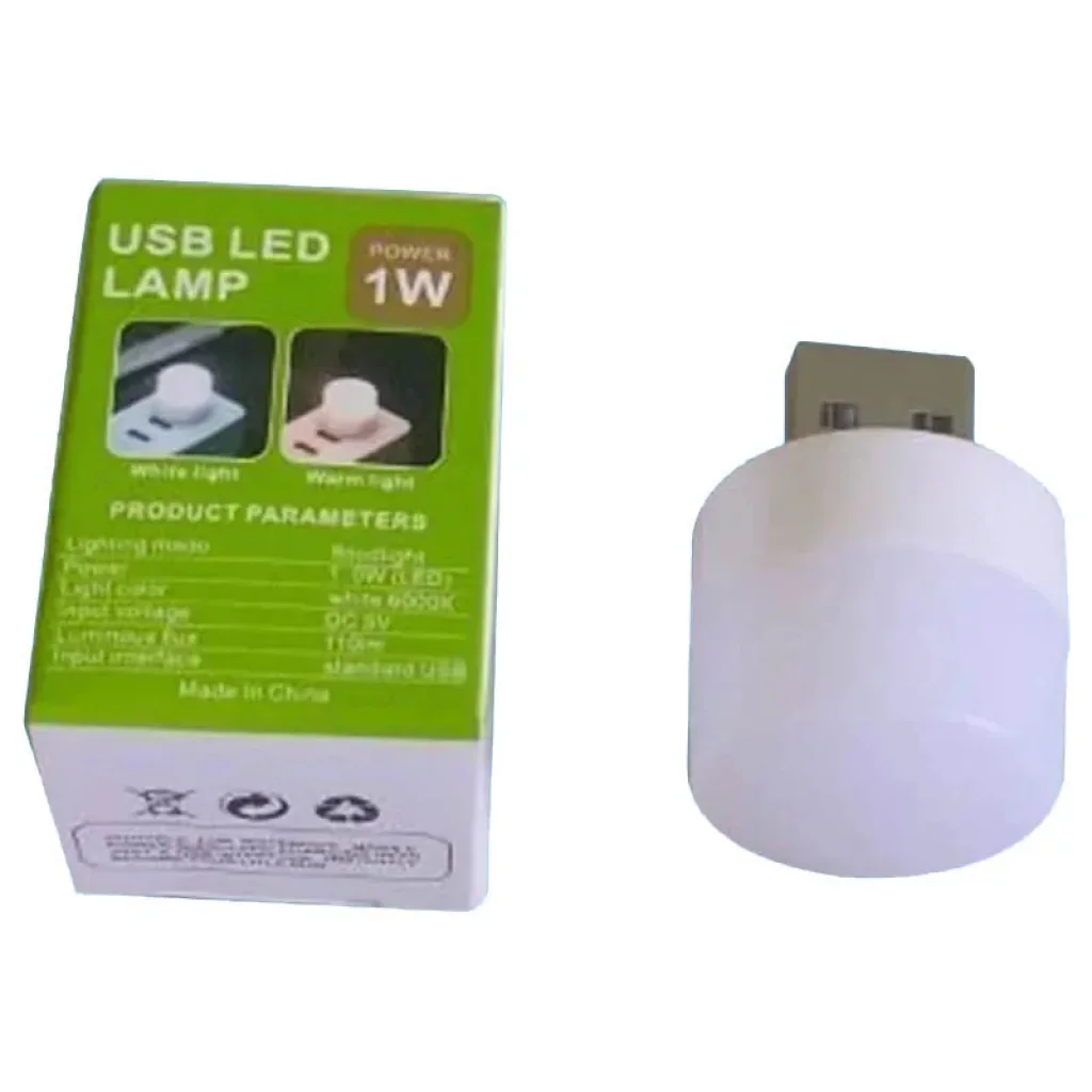 USB лампа LED 1W Білий / Циліндр
