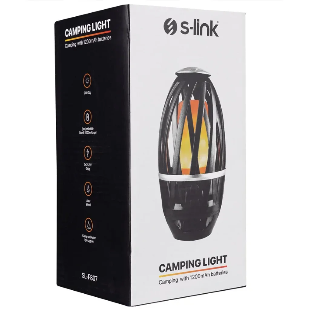 Ліхтар акумуляторний S-link SL-F807 34 Leds 1200mAh USB Rechargeable Flame Effect Decorative Чорний