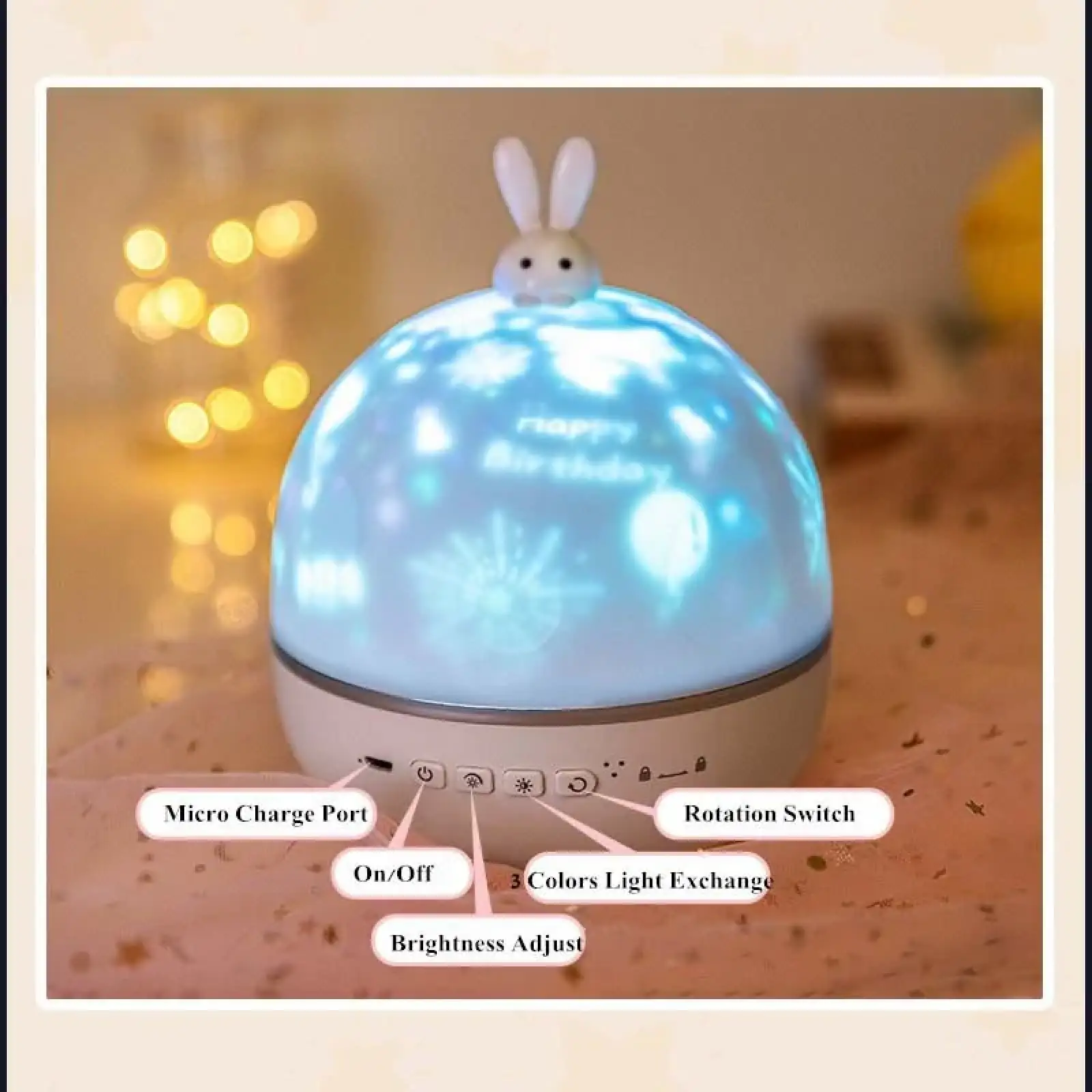 Нічник Moon E04 with Bluetooth and Remote Control 1200 mAh White