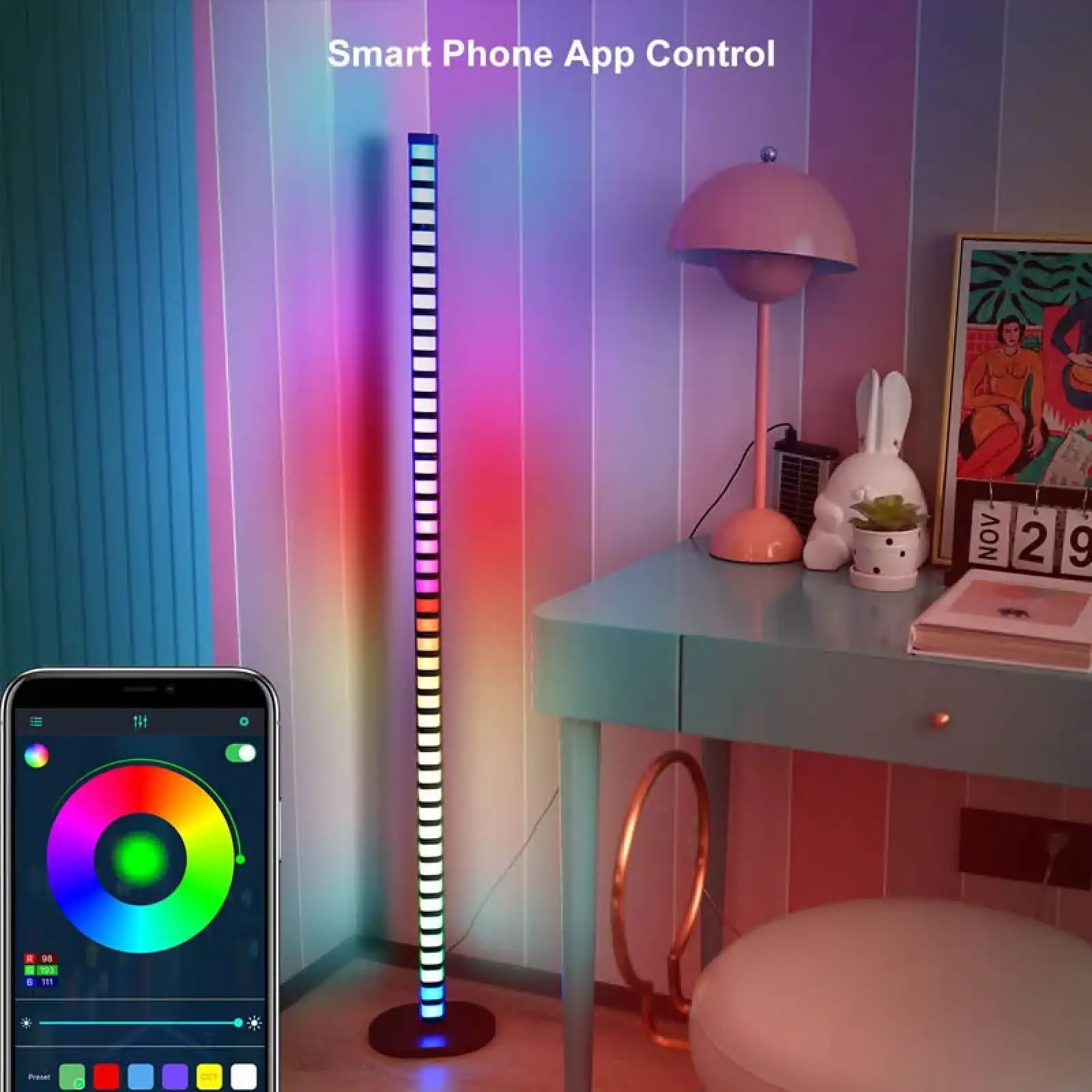 Підлогова кутова LED лампа RGB Magic 2 Bluetooth USB with app Black