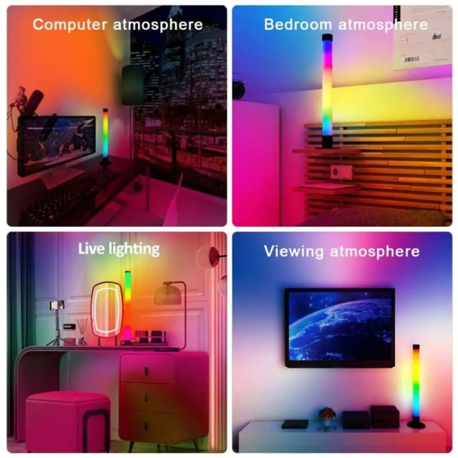 Настільна LED лампа RGB 5V Panel 2 Single side Bluetooth dual pack USB with app Black