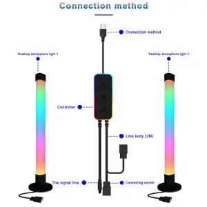Настільна LED лампа RGB 5V Panel 2 Single side Bluetooth dual pack USB with app Black