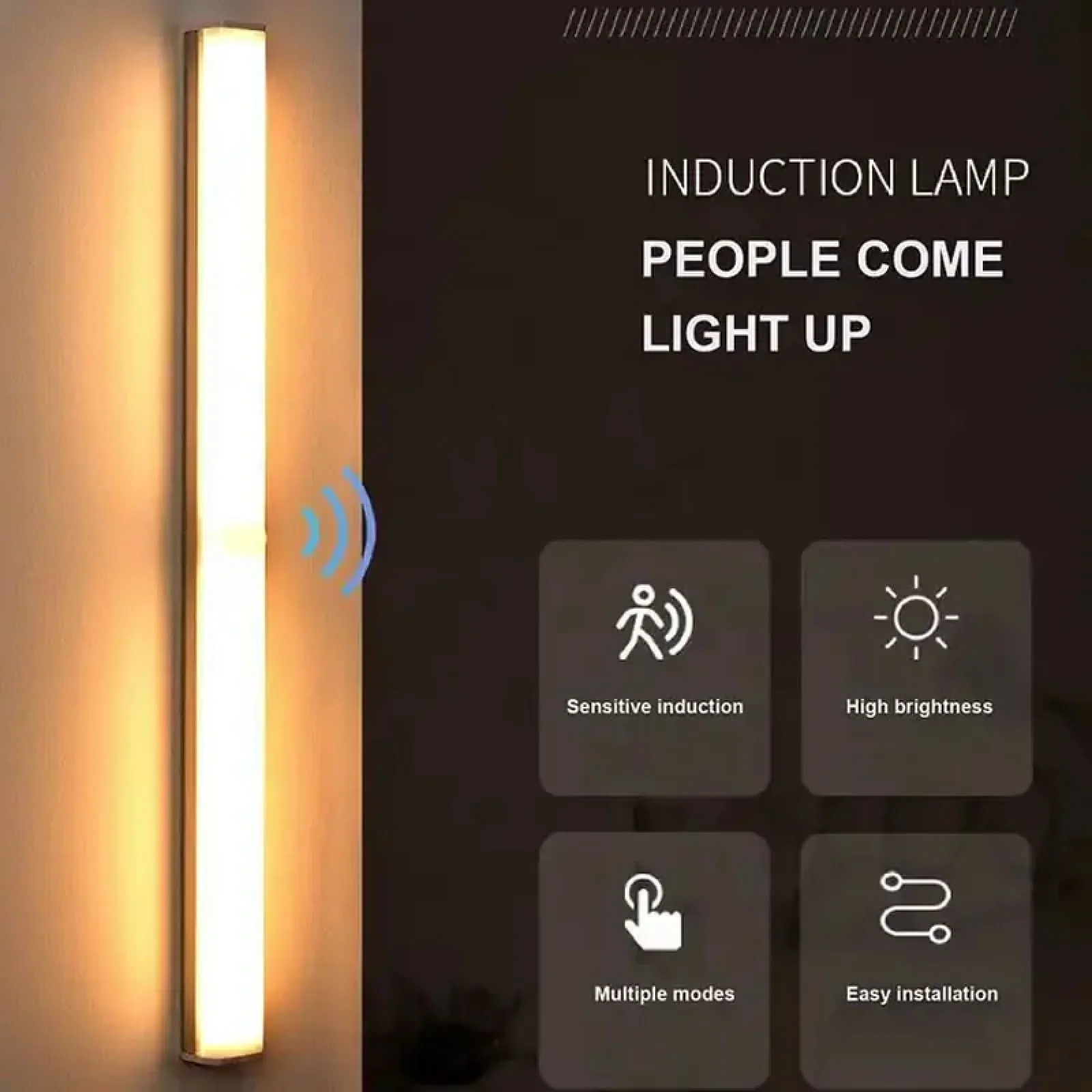 Сенсорний світильник LED з датчиком руху MZ-CT-902 (520*22.8*18.6mm) Warm light