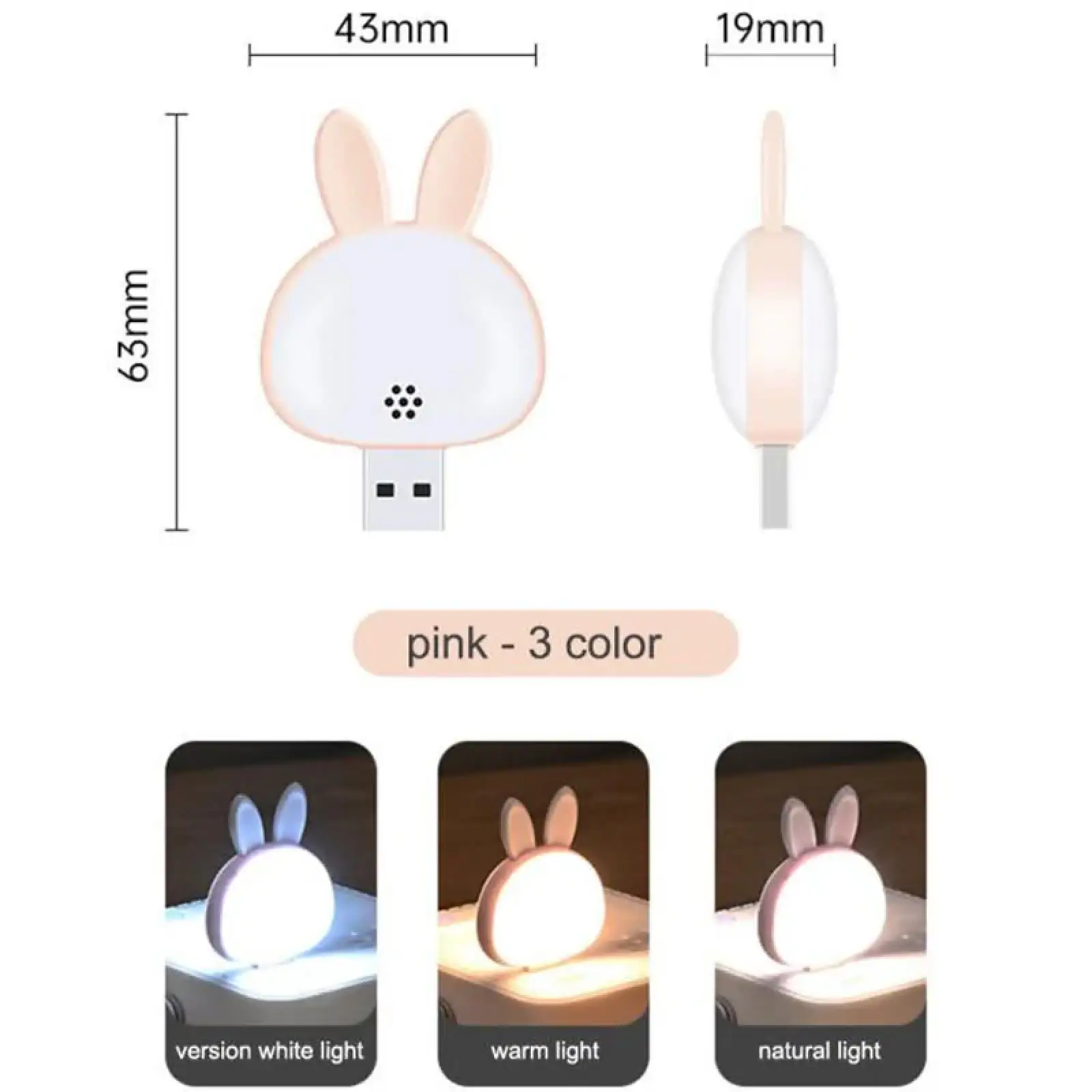 Світильник LED USB Pink