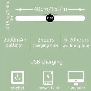 Портативна лампа B20 with clock 1800mAh White