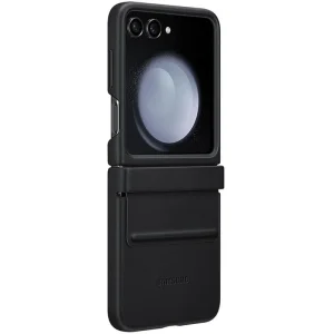 Чехол Leather Case (AAA) для Samsung Galaxy Flip5 Black